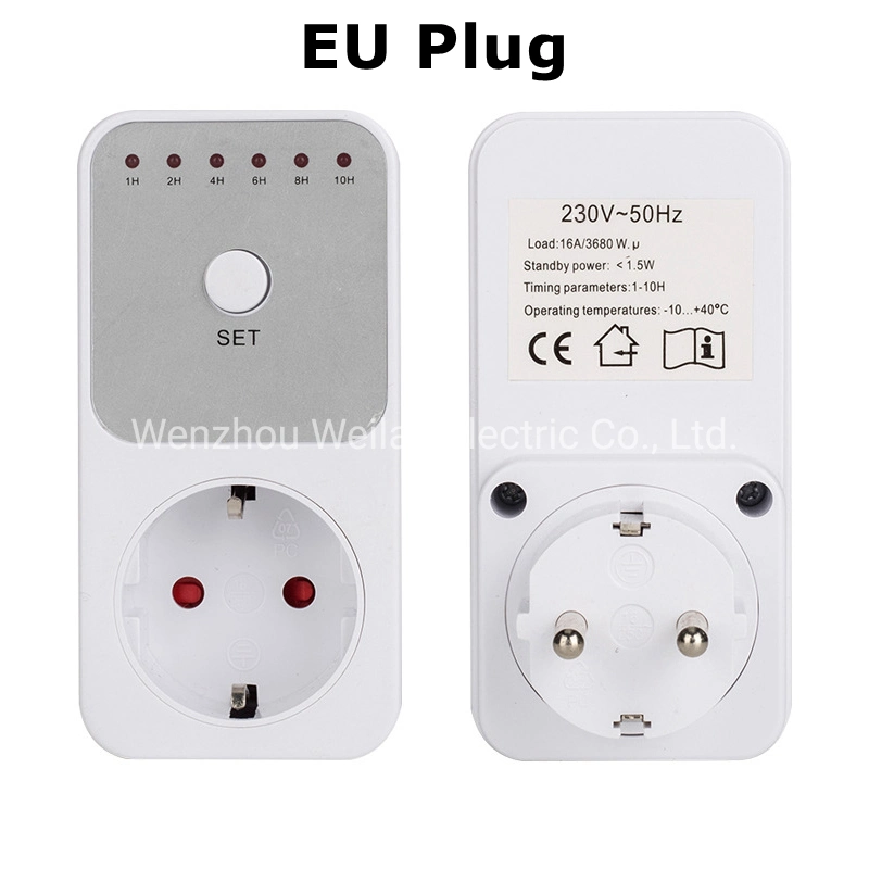 EU UK 10hr Countdown Timer Switch Socket Plug Intelligent Time Setting Control Socket Electricity Power Metering Socket