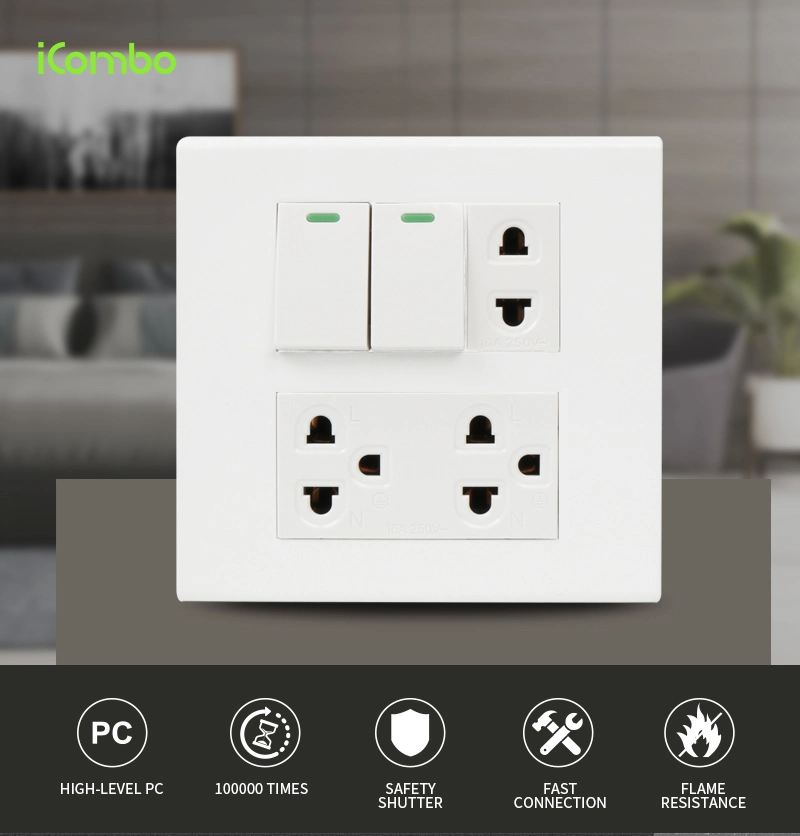 Wall Mounted Electrcial Power 2 Pin 3 Pin Switch Socket for Thailand