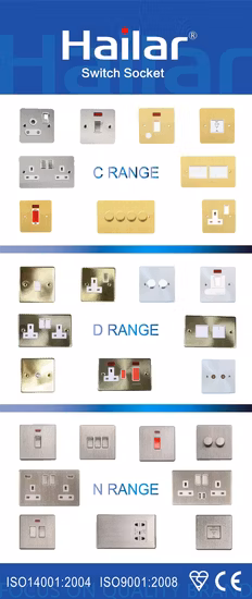 Hailar 英国標準ポリッシュクローム調理器壁スイッチとソケット